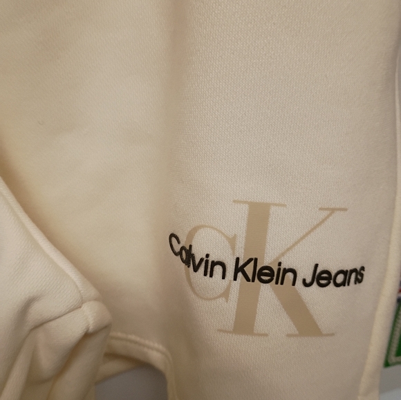 Calvin Klein Women's Athletic Cream Shorts - Picture 2 of 3